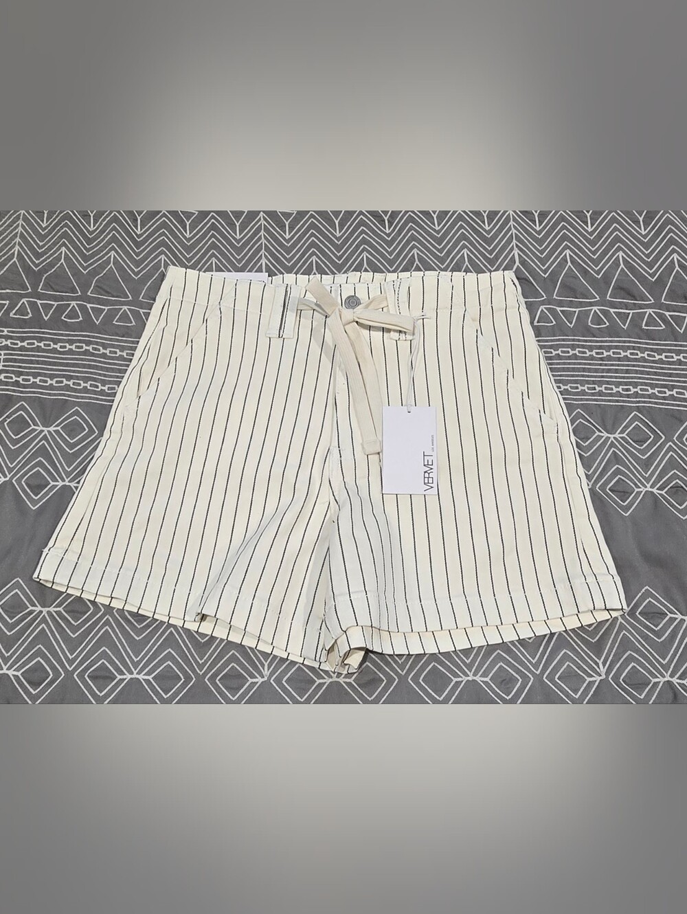 Vervet Rebecca Striped High Rise Shorts Size Medium